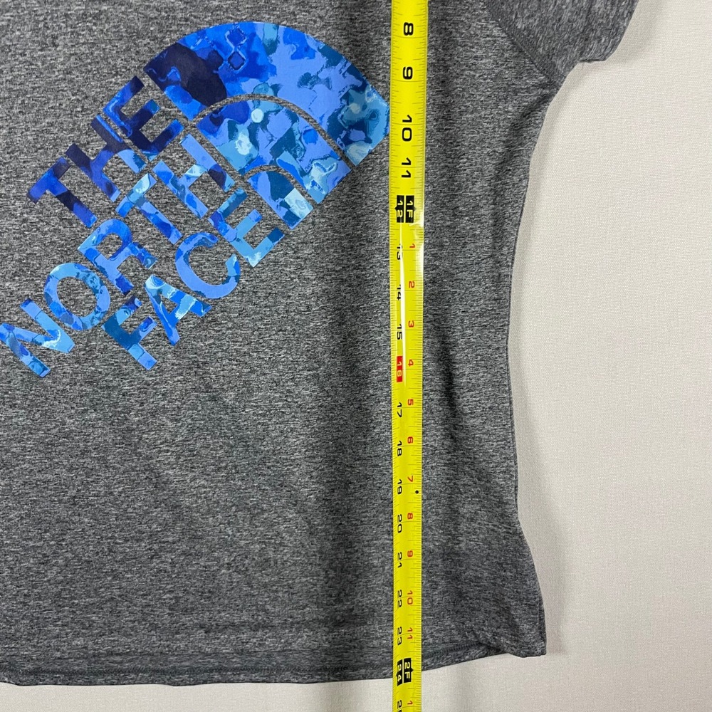 The North Face Women's Medium Gray Heather V-Neck Tech T-Shirt Blue - Size M - Picture 5 of 7